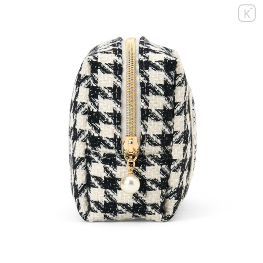 Japan Sanrio Original Square Pouch - Hello Kitty & Hello Mimmy : Monochrome Girly Twin Coordinate - 2