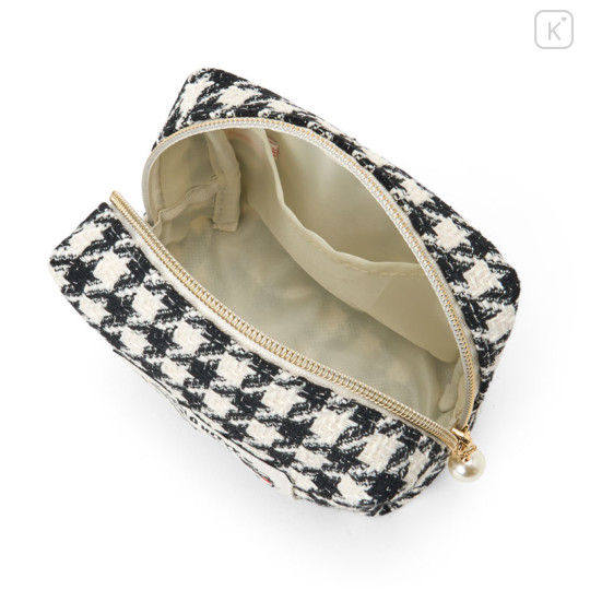 Japan Sanrio Original Square Pouch - Hello Kitty & Hello Mimmy : Monochrome Girly Twin Coordinate - 3