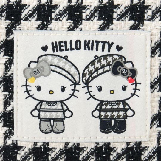 Japan Sanrio Original Square Pouch - Hello Kitty & Hello Mimmy : Monochrome Girly Twin Coordinate - 4