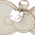 Japan Sanrio Metal Charm Keychain - Hello Kitty : Monotone Ribbon Ivory - 3