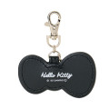 Japan Sanrio Metal Charm Keychain - Hello Kitty : Monotone Ribbon Black - 2