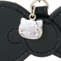 Japan Sanrio Metal Charm Keychain - Hello Kitty : Monotone Ribbon Black - 3