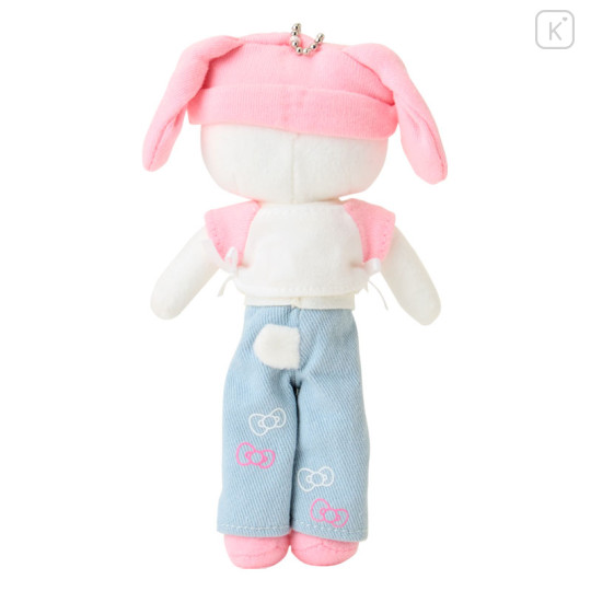 Japan Sanrio Original Mascot Holder - Hello Kitty : Sanrio Closet Collection Casual Style Bunny Ear Knit Hat Style Up Mascot - 3