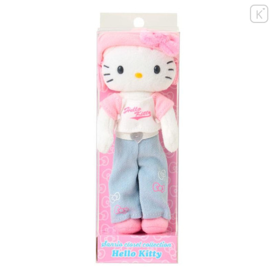 Japan Sanrio Original Mascot Holder - Hello Kitty : Sanrio Closet Collection Casual Style Bunny Ear Knit Hat Style Up Mascot - 4