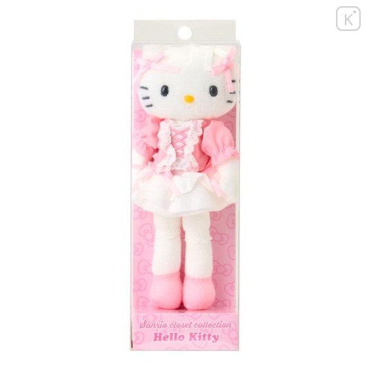 Japan Sanrio Original Mascot Holder - Hello Kitty : Sanrio Closet Collection Girly Style Lace-up Blouse Ribbon Frill - 4