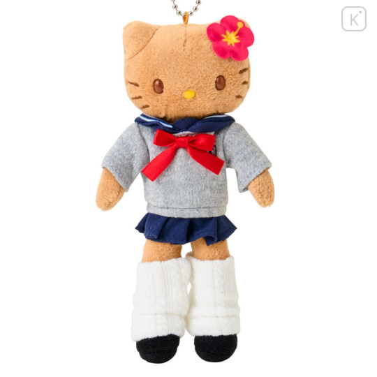 Japan Sanrio Original Mascot Holder - Hello Kitty : Sanrio Closet Collection Kogal Gogo Gal Style Uniform Tan Style Up Mascot - 2