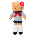 Japan Sanrio Original Mascot Holder - Hello Kitty : Sanrio Closet Collection Kogal Gogo Gal Style Uniform Tan - 2