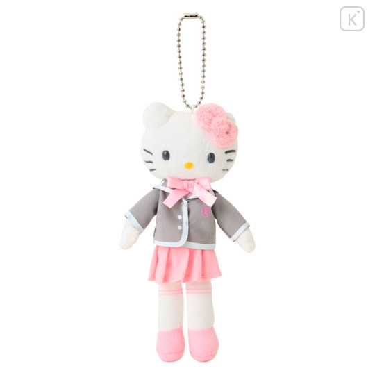 Japan Sanrio Original Mascot Holder - Hello Kitty : Sanrio Closet Collection Uniform Blazer Pleated Skirt Kogal Style Up Mascot - 1