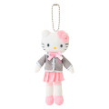 Japan Sanrio Original Mascot Holder - Hello Kitty : Sanrio Closet Collection Uniform Blazer Pleated Skirt Kogal Style Up Mascot - 1