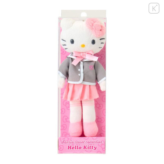 Japan Sanrio Original Mascot Holder - Hello Kitty : Sanrio Closet Collection Uniform Blazer Pleated Skirt Kogal Style Up Mascot - 4