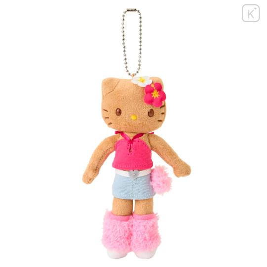Japan Sanrio Original Mascot Holder - Hello Kitty : Sanrio Closet Collection Gal Style Y2K Hibiscus Tan Style Up Mascot - 1