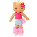 Japan Sanrio Original Mascot Holder - Hello Kitty : Sanrio Closet Collection Gal Style Y2K Hibiscus Tan Style Up Mascot - 2