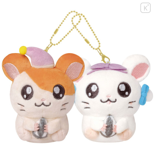 Japan Hamtaro Mascot Holder Connecting Set - Hamtaro & Bijou Good Night - 1