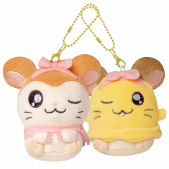 Japan Hamtaro Mascot Holder Connecting Set - Muffler-chan & Chibimaru-chan