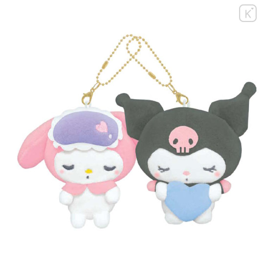 Japan Sanrio Mascot Holder Connecting Set - Kuromi & My Melody : Good Night - 1