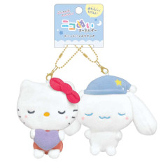 Japan Sanrio Mascot Holder Connecting Set - Cinnamoroll & Hello Kitty : Good Night