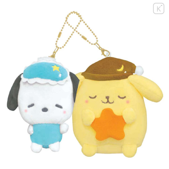 Japan Sanrio Mascot Holder Connecting Set - Pochacco & Pompompurin : Good Night - 1