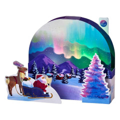 Japan Sanrio 3D Greeting Card - Christmas Santa Aurora Snow Forest & Music