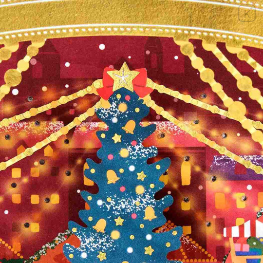 Japan Sanrio 3D Greeting Card - Vibrant Christmas Market & Music - 3