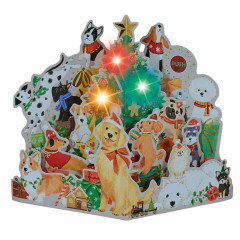 Japan Sanrio 3D Greeting Card - Christmas Tree Dog Party & Music