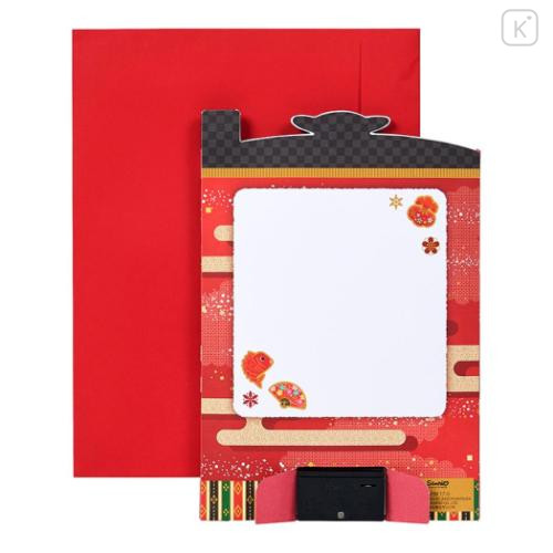 Japan Sanrio 3D Greeting Card - Christmas Tree Japanese-Style Auspicious Charm & Music - 4