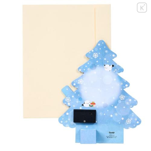 Japan Sanrio 3D Greeting Card - Christmas Tree White Bird Shimaenaga & Music - 5