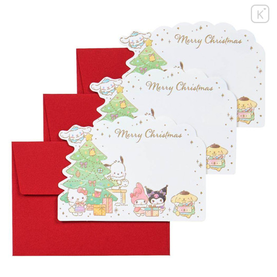 Japan Sanrio Mini Greeting Card - Characters Christmas Tree Decoration - 2