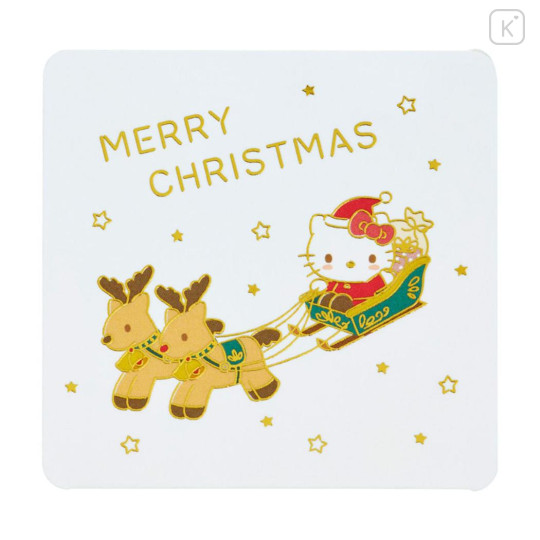 Japan Sanrio Mini 3D Greeting Card - Hello Kitty : Merry Christmas Riding a Sleigh - 2