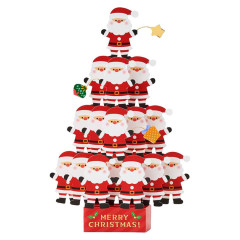 Japan Sanrio 3D Greeting Card - Merry Christmas Santa Stacked Tree