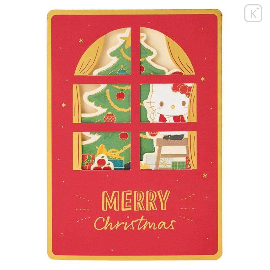 Japan Sanrio 3D Greeting Card - Hello Kitty : Merry Christmas Tree Decoration - 2