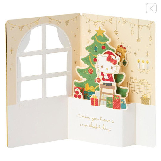Japan Sanrio 3D Greeting Card - Hello Kitty : Merry Christmas Tree Decoration - 3