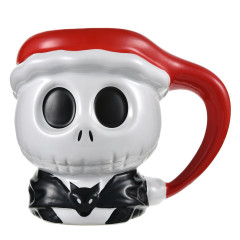 Japan Disney Store 3D Porcelain Mug - Tim Burton's The Nightmare Before Christmas : Christmas Jack Skellington