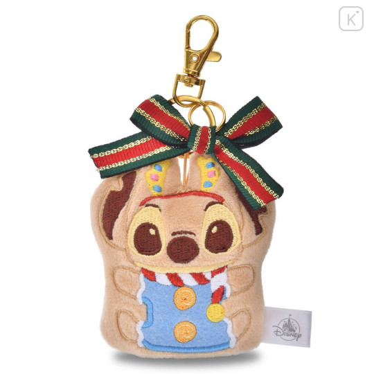 Japan Disney Store Plush Keychain - Stitch : Christmas Ribbon Cookie Ornament - 1