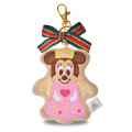 Japan Disney Store Plush Keychain - Minnie : Christmas Ribbon Cookie Ornament - 1
