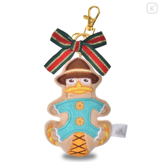 Japan Disney Store Plush Keychain - Perry the Platypus : Christmas Ribbon Cookie Ornament - 1