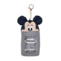 Japan Disney Store Fluffy Pass Case Card Holder - Mickey : Heartwarming