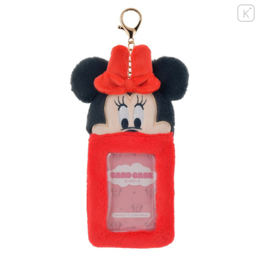 Japan Disney Store Fluffy Pass Case Card Holder - Minnie : Heartwarming - 1