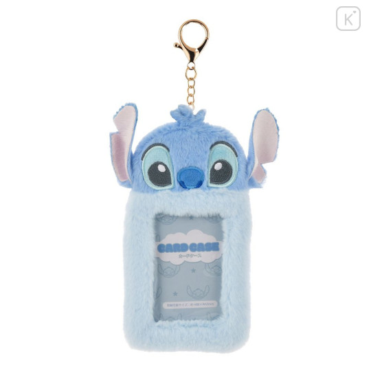Japan Disney Store Fluffy Pass Case Card Holder - Stitch : Heartwarming - 1