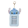 Japan Disney Store Fluffy Pass Case Card Holder - Stitch : Heartwarming - 1