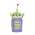 Japan Disney Store Fluffy Pass Case Card Holder - Toy Story Little Green Men Aliens : Heartwarming - 1