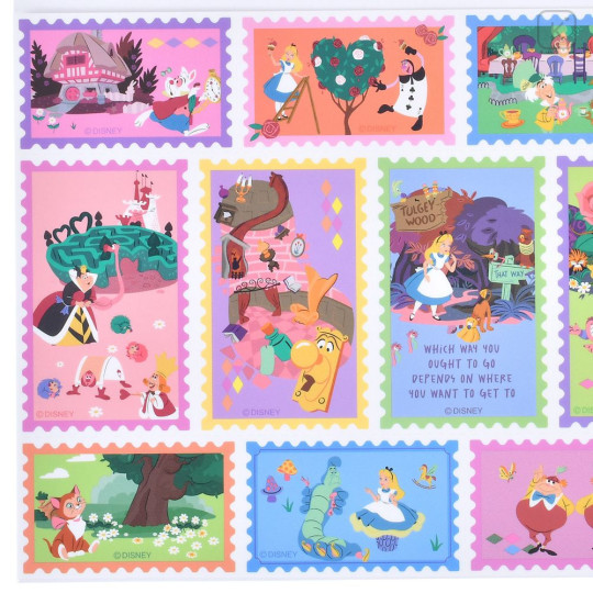Japan Disney Store Die-cut Sticker Collection - Alice : Stamp-Style - 2