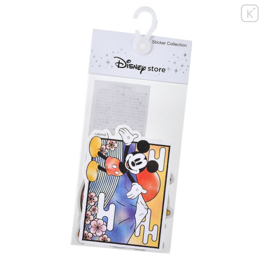 Japan Disney Store Die-cut Sticker Collection - Mickey & Minnie : Washi Style Japanese Mt. Fuji & Cherry Blossom - 2
