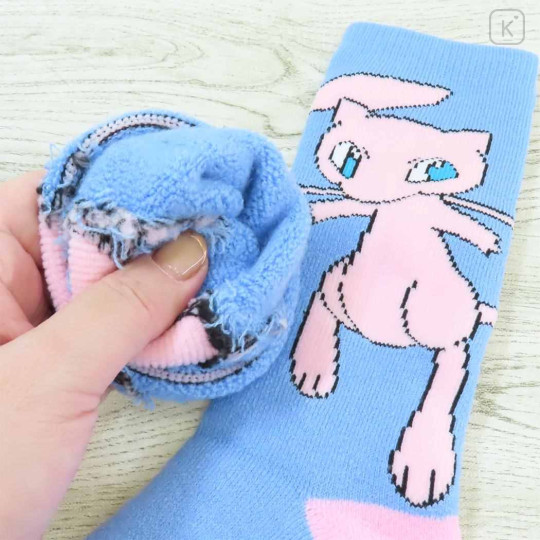 Japan Pokemon Warm Socks - Mew : Blue Pink - 2