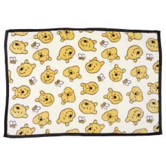 Japan Disney Fluffy Throw Blanket - Pooh : All Over Pattern Light Yellow