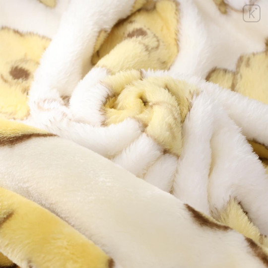 Japan Disney Fluffy Throw Blanket - Pooh : All Over Pattern Light Yellow - 2