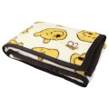 Japan Disney Fluffy Throw Blanket - Pooh : All Over Pattern Light Yellow - 3