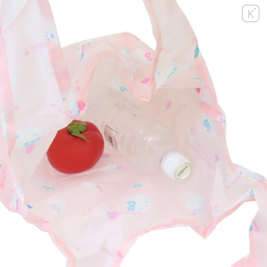 Japan Sanrio Eco Shopping Bag & Mascot Pouch - Hello Kitty : Light Pink - 3