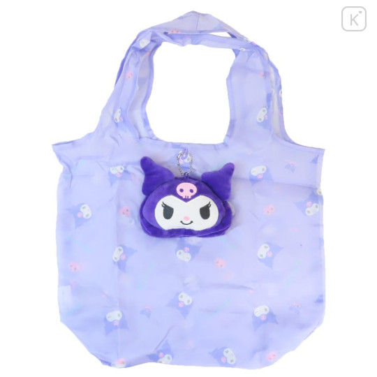 Japan Sanrio Eco Shopping Bag & Mascot Pouch - Kuromi : Light Purple - 1