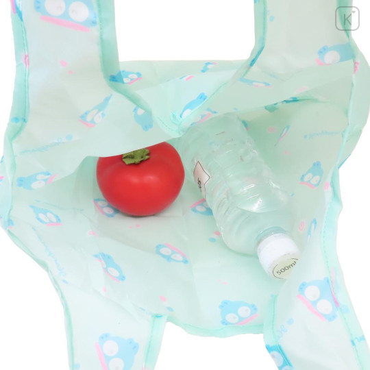 Japan Sanrio Eco Shopping Bag & Mascot Pouch - Hangyodon : Mint - 3