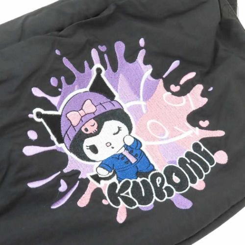 Japan Sanrio Round Crossbody Bag - Kuromi : Black - 5